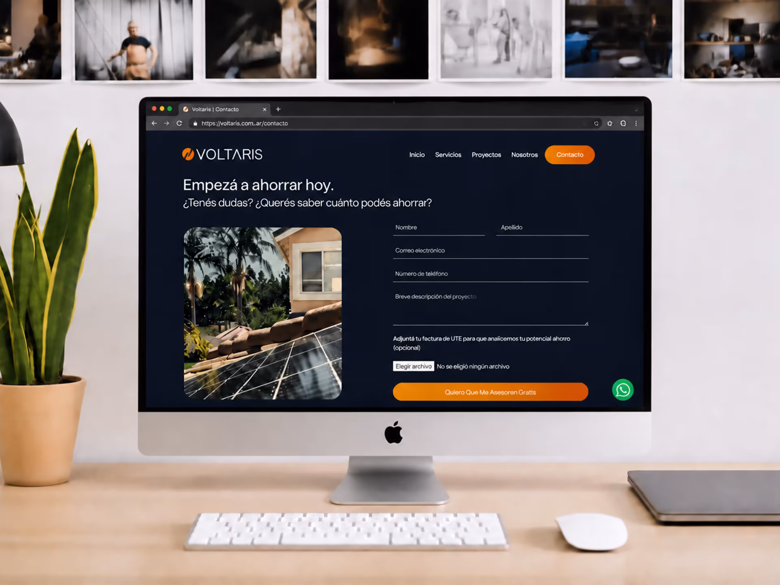 Landing page con diseño paginas webs y propuesta visual clara para Voltaris